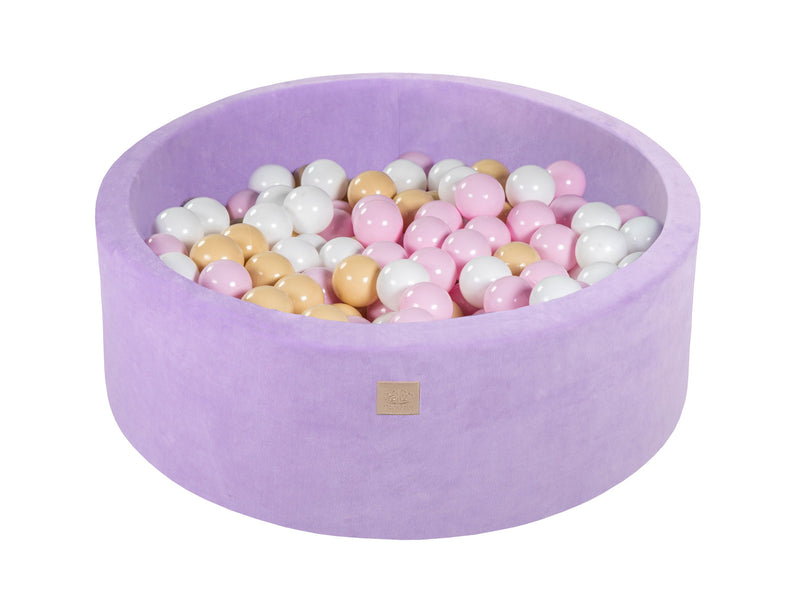 Luxus Rundes Bällebad Set mit 250 Bällen in lila Velvet
