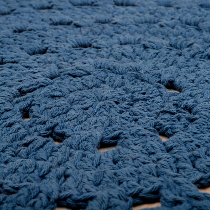 Nattiot Teppich Alma Blue 120 rund Handarbeit | MYXAMI