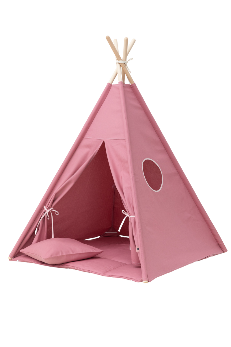 WigiWama | Tipi Zelt für Kinder Plain Blush Pink 3-er Set | MYXAMI