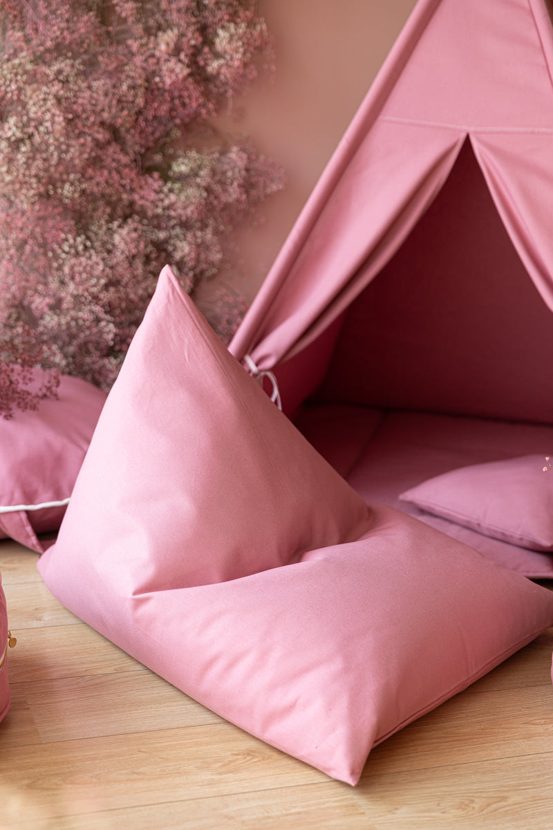 WigiWama | Tipi Zelt für Kinder Plain Blush Pink 3-er Set | MYXAMI
